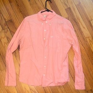 Hollister Men's Pink Button-Down Shirt